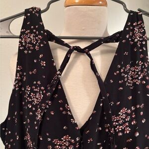 LOFT Black Floral Jumpsuit